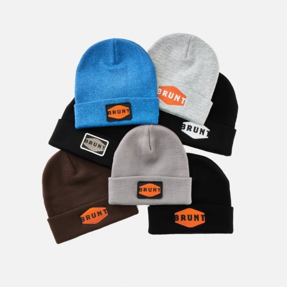 Latest Brunt Cuffed Beanies - Grey with Patch Latest Brunt Cuffed Beanies - Grey with Patch