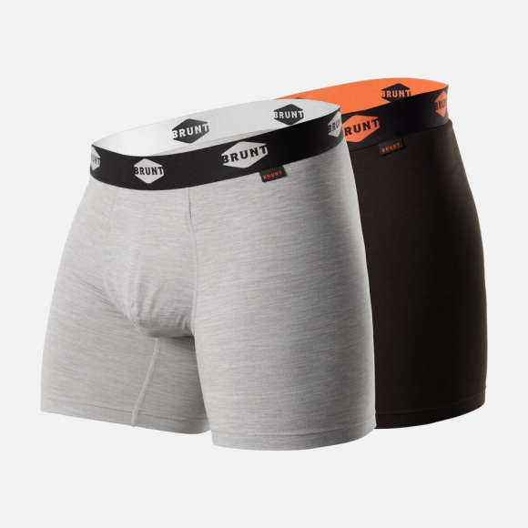 Latest Brunt The 6" Comfort Tech Boxer Brief (2 Pack) - Black and Heathered Grey Latest Brunt The 6" Comfort Tech Boxer Brief (2 Pack) - Black and Heathered Grey