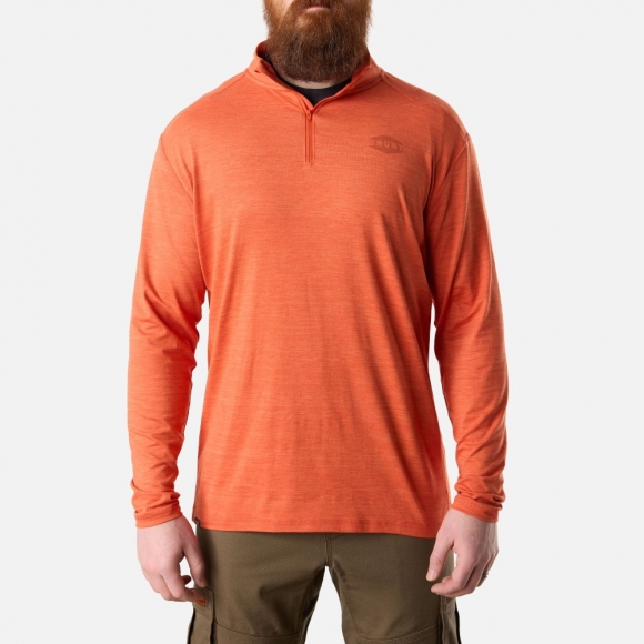 Latest Brunt The McKenna 1/4 Zip Long Sleeve Tech Shirt - Latest Brunt Orange Latest Brunt The McKenna 1/4 Zip Long Sleeve Tech Shirt - Latest Brunt Orange