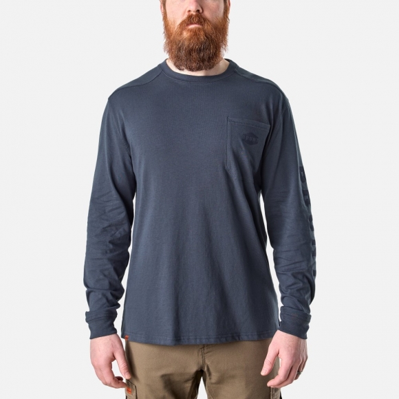 Latest Brunt The Martin Long Sleeve Pocket Tee - Navy Blue