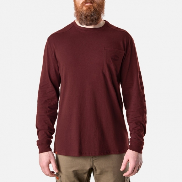 Latest Brunt The Martin Long Sleeve Pocket Tee - Brick Red Latest Brunt The Martin Long Sleeve Pocket Tee - Brick Red