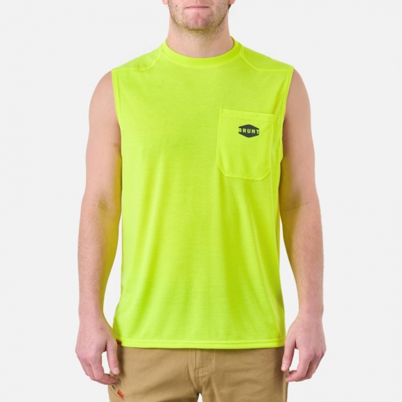 Latest Brunt The Martin Sleeveless Pocket Tee - Safety Yellow