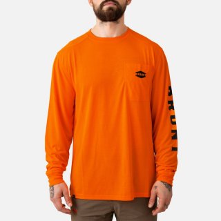 Latest Brunt The Martin Long Sleeve Pocket Tee - Safety Orange Latest Brunt The Martin Long Sleeve Pocket Tee - Safety Orange
