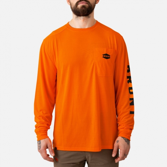 Latest Brunt The Martin Long Sleeve Pocket Tee - Safety Orange