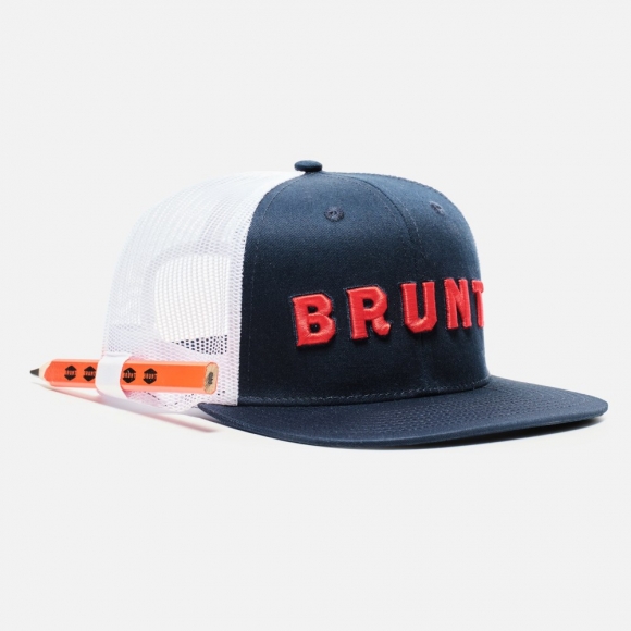 Latest Brunt Flat Brim Snapbacks - Navy Blue and Red Latest Brunt Flat Brim Snapbacks - Navy Blue and Red