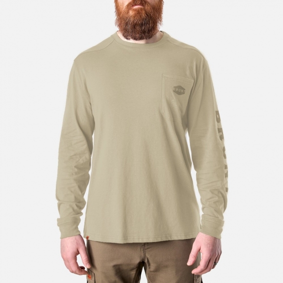 Latest Brunt The Martin Long Sleeve Pocket Tee - Khaki