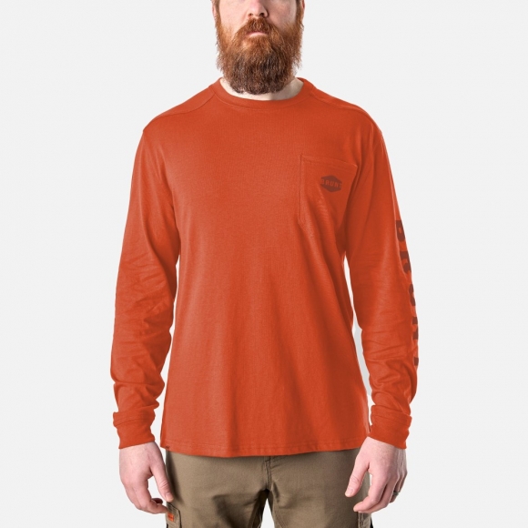 Latest Brunt The Martin Long Sleeve Pocket Tee - Latest Brunt Orange