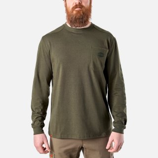 Latest Brunt The Martin Long Sleeve Pocket Tee - Army Green Heather
