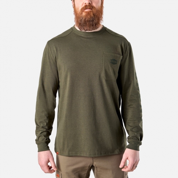 Latest Brunt The Martin Long Sleeve Pocket Tee - Army Green Heather
