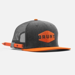 Latest Brunt Flat Brim Snapbacks - Grey Heather And Orange Latest Brunt Flat Brim Snapbacks - Grey Heather And Orange