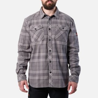Latest Brunt The Flannel Shirt - Light Grey Plaid