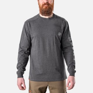 Latest Brunt The Martin Long Sleeve Pocket Tee - Dark Grey Heather Latest Brunt The Martin Long Sleeve Pocket Tee - Dark Grey Heather
