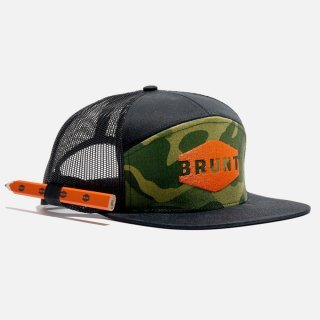 Latest Brunt Flat Brim Snapbacks - Black and Army Green Camo