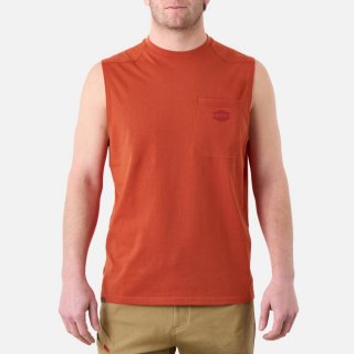 Latest Brunt The Martin Sleeveless Pocket Tee - Latest Brunt Orange Latest Brunt The Martin Sleeveless Pocket Tee - Latest Brunt Orange