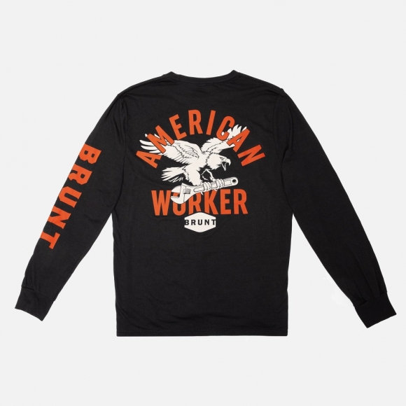 Latest Brunt The American Worker Long Sleeve Tee - Black Latest Brunt The American Worker Long Sleeve Tee - Black