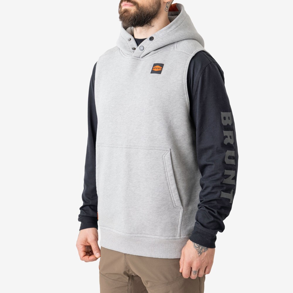 Latest Brunt The Shevlin Sleeveless Hoodie - Light Grey Heather