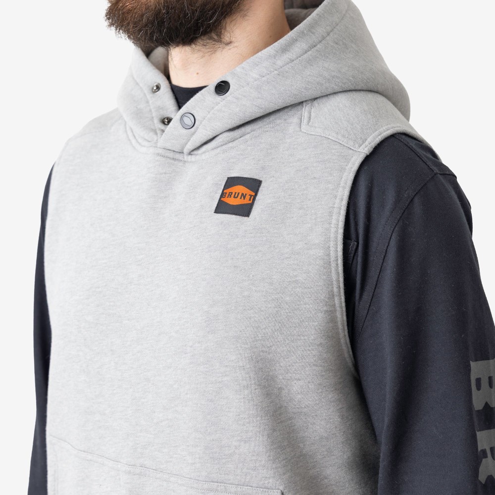 Latest Brunt The Shevlin Sleeveless Hoodie - Light Grey Heather