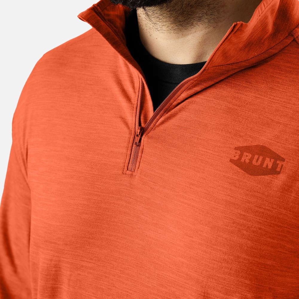 Latest Brunt The McKenna 1/4 Zip Long Sleeve Tech Shirt - Latest Brunt Orange