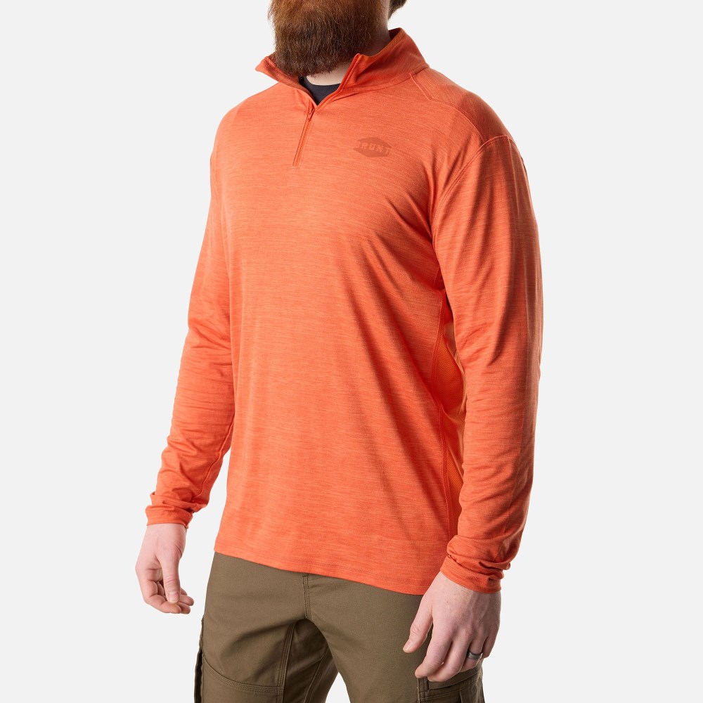 Latest Brunt The McKenna 1/4 Zip Long Sleeve Tech Shirt - Latest Brunt Orange