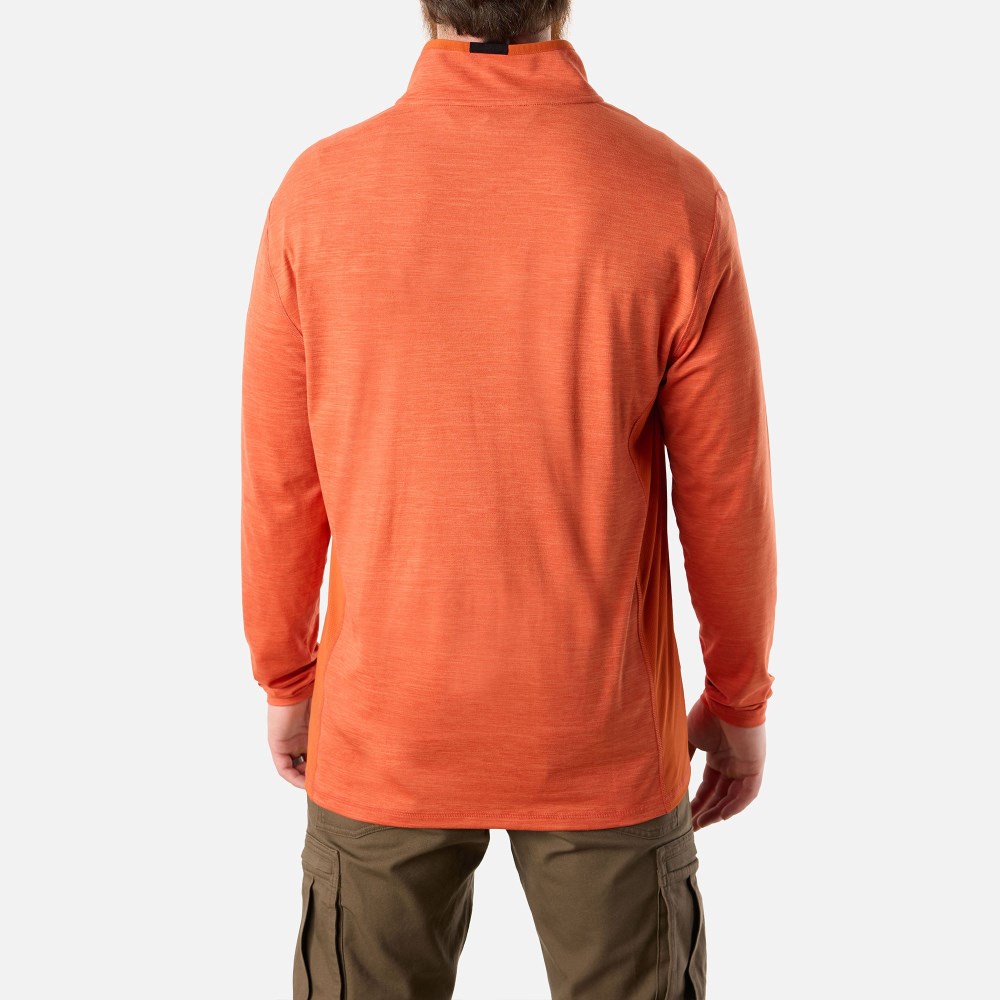 Latest Brunt The McKenna 1/4 Zip Long Sleeve Tech Shirt - Latest Brunt Orange