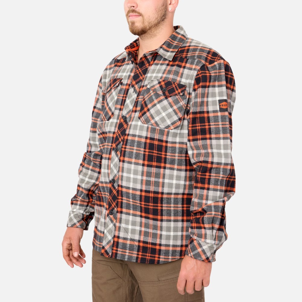Latest Brunt The Flannel Shirt - Grey Plaid