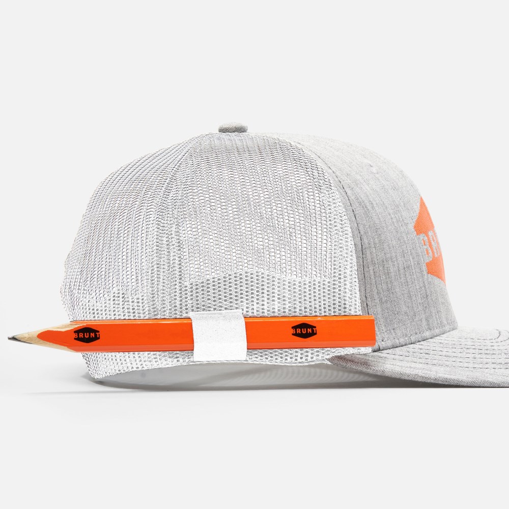 Latest Brunt Curved Brim Snapbacks - Heather Grey and White