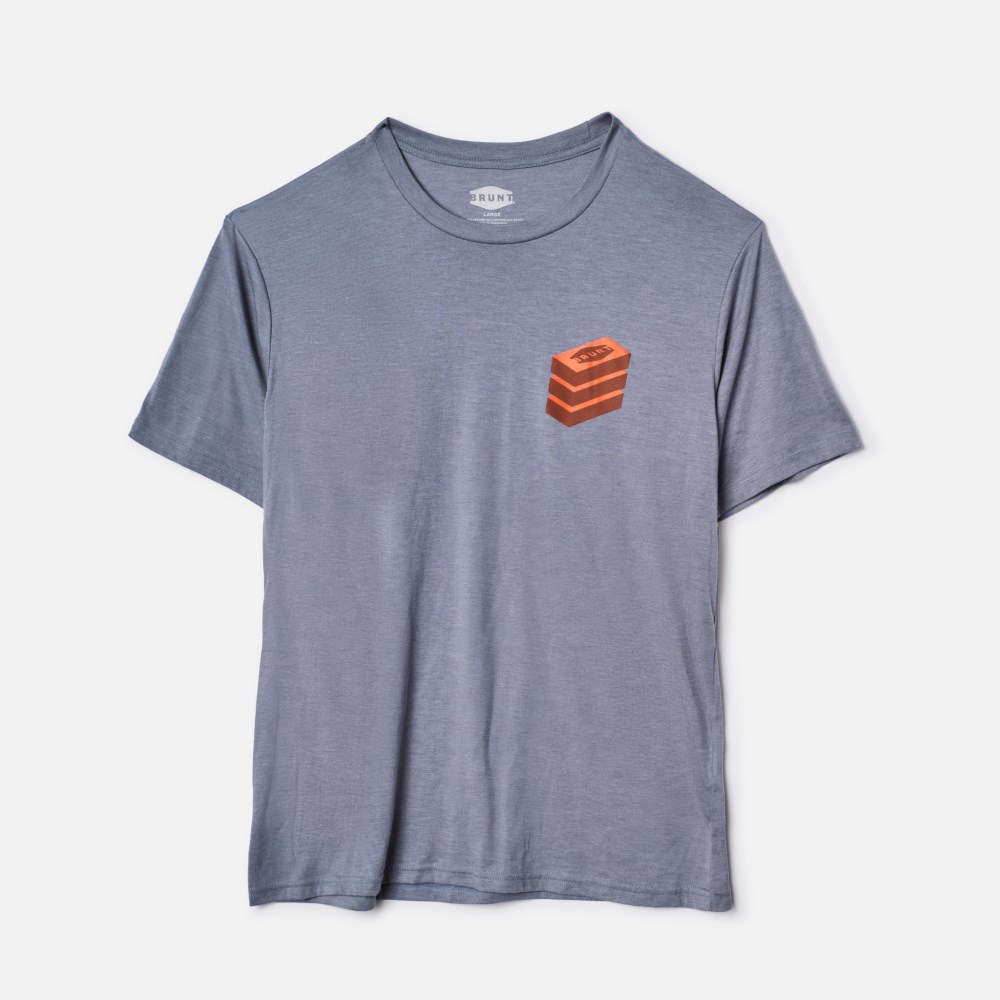 Latest Brunt The Brick x Brick Tee - Light Blue Heather