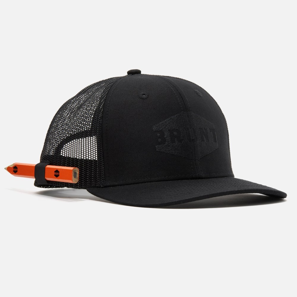Latest Brunt Curved Brim Snapbacks - Black