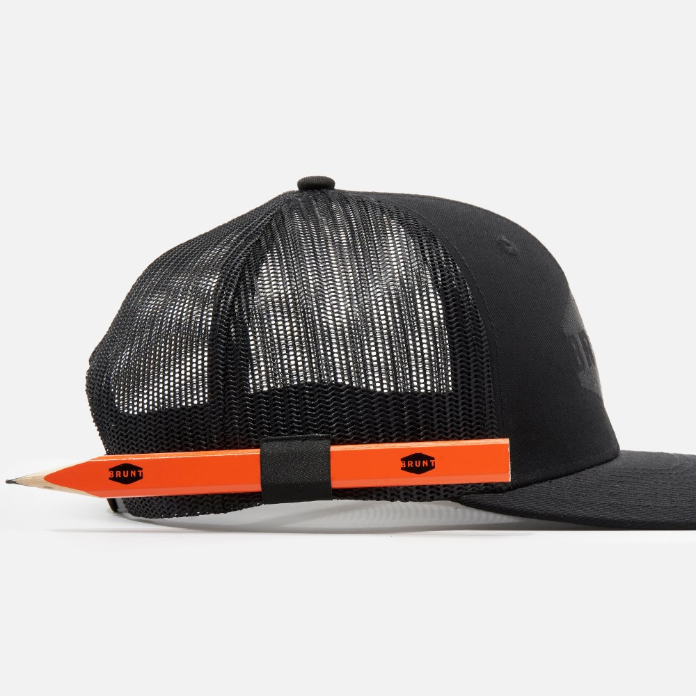 Latest Brunt Curved Brim Snapbacks - Black