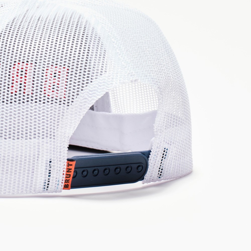 Latest Brunt Flat Brim Snapbacks - Navy Blue and Red