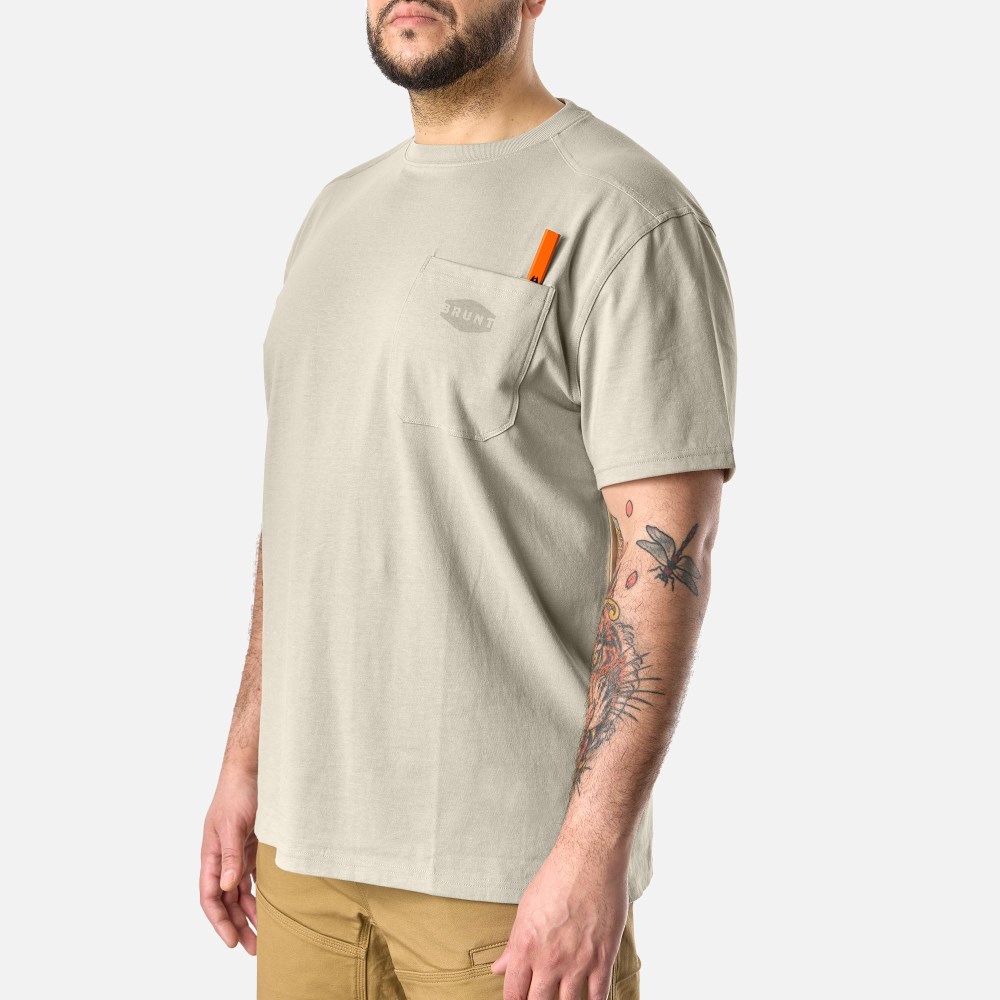 Latest Brunt The Martin Pocket Tee - Khaki
