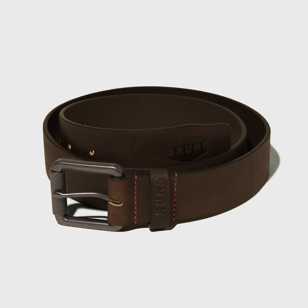 Latest Brunt Leather Belt - Dark Brown