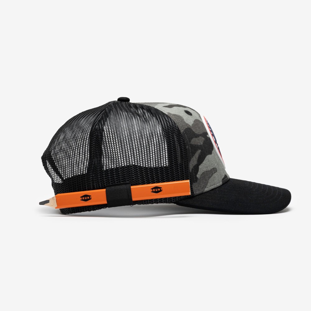 Latest Brunt The USA 250 Curved Brim Snapback - Black Camo