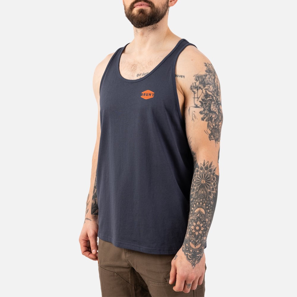 Latest Brunt The Tank Top - Navy Blue