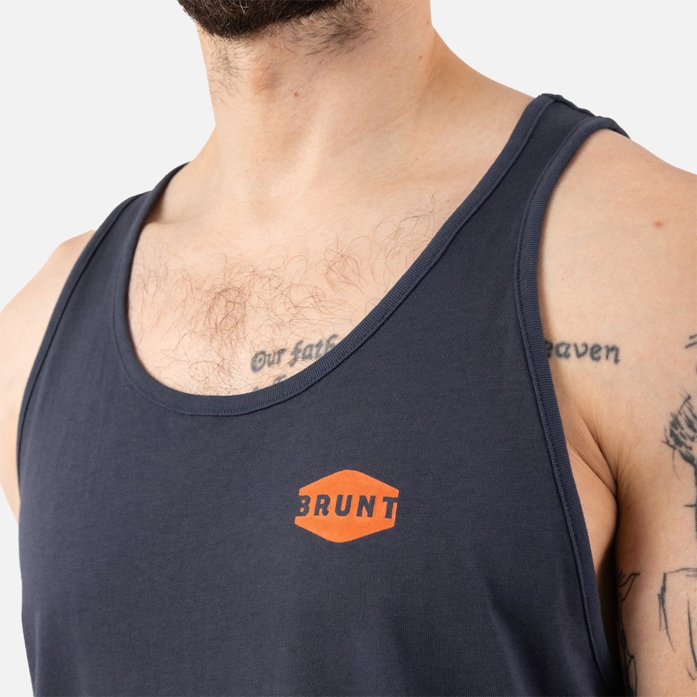Latest Brunt The Tank Top - Navy Blue