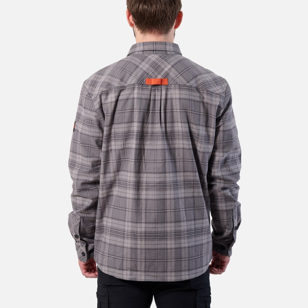 Latest Brunt The Flannel Shirt - Light Grey Plaid