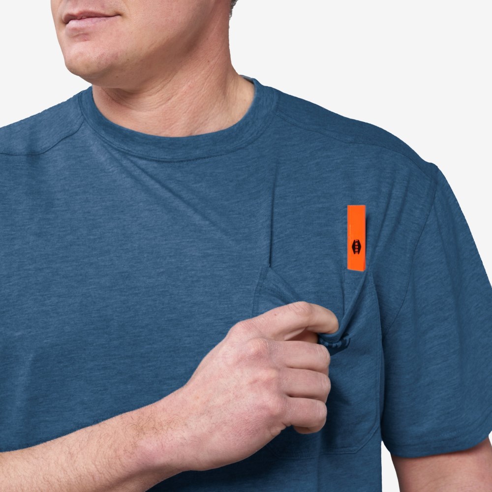 Latest Brunt The Martin Pocket Tee - Heather Blue