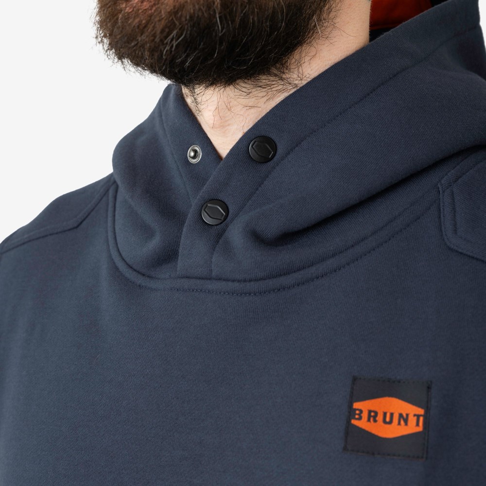 Latest Brunt The Shevlin Sleeveless Hoodie - Navy Blue