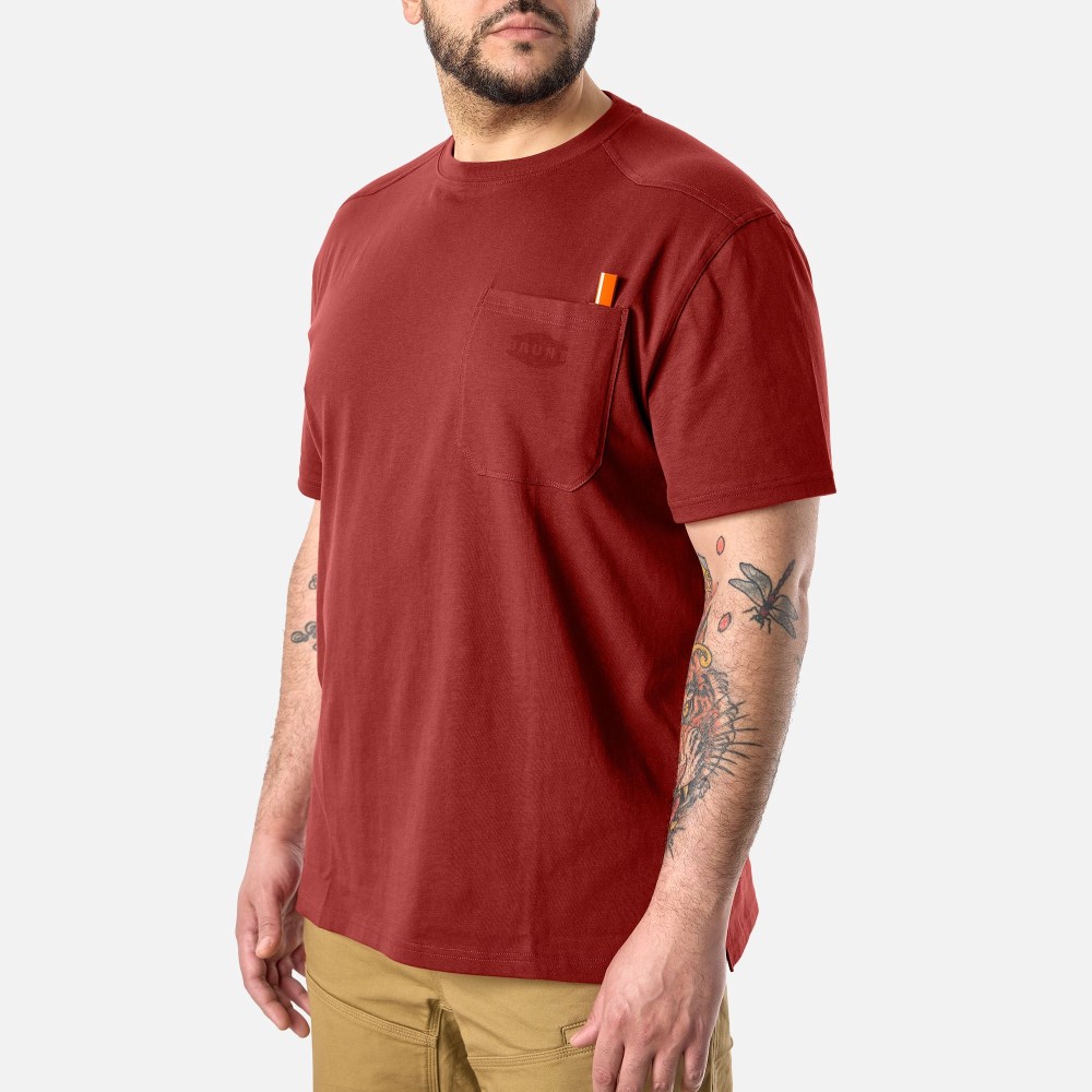 Latest Brunt The Martin Pocket Tee - Brick Red