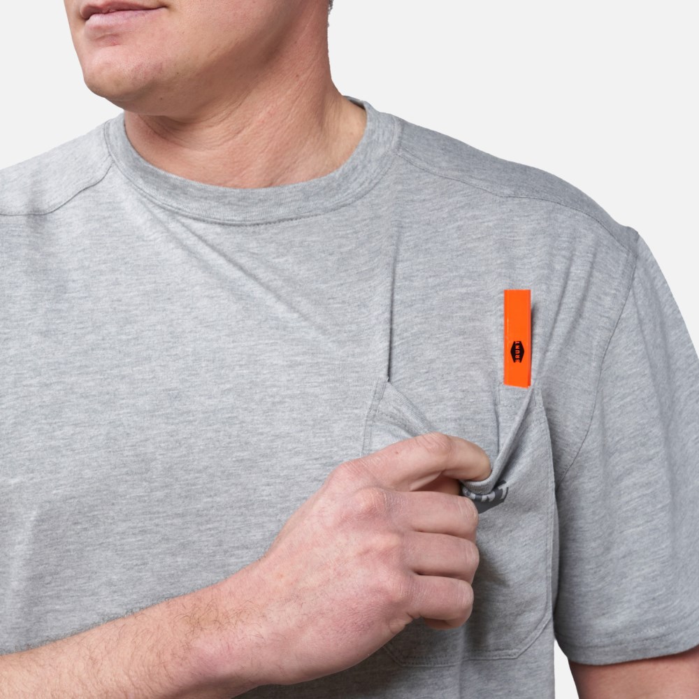 Latest Brunt The Martin Pocket Tee - Light Grey Heather
