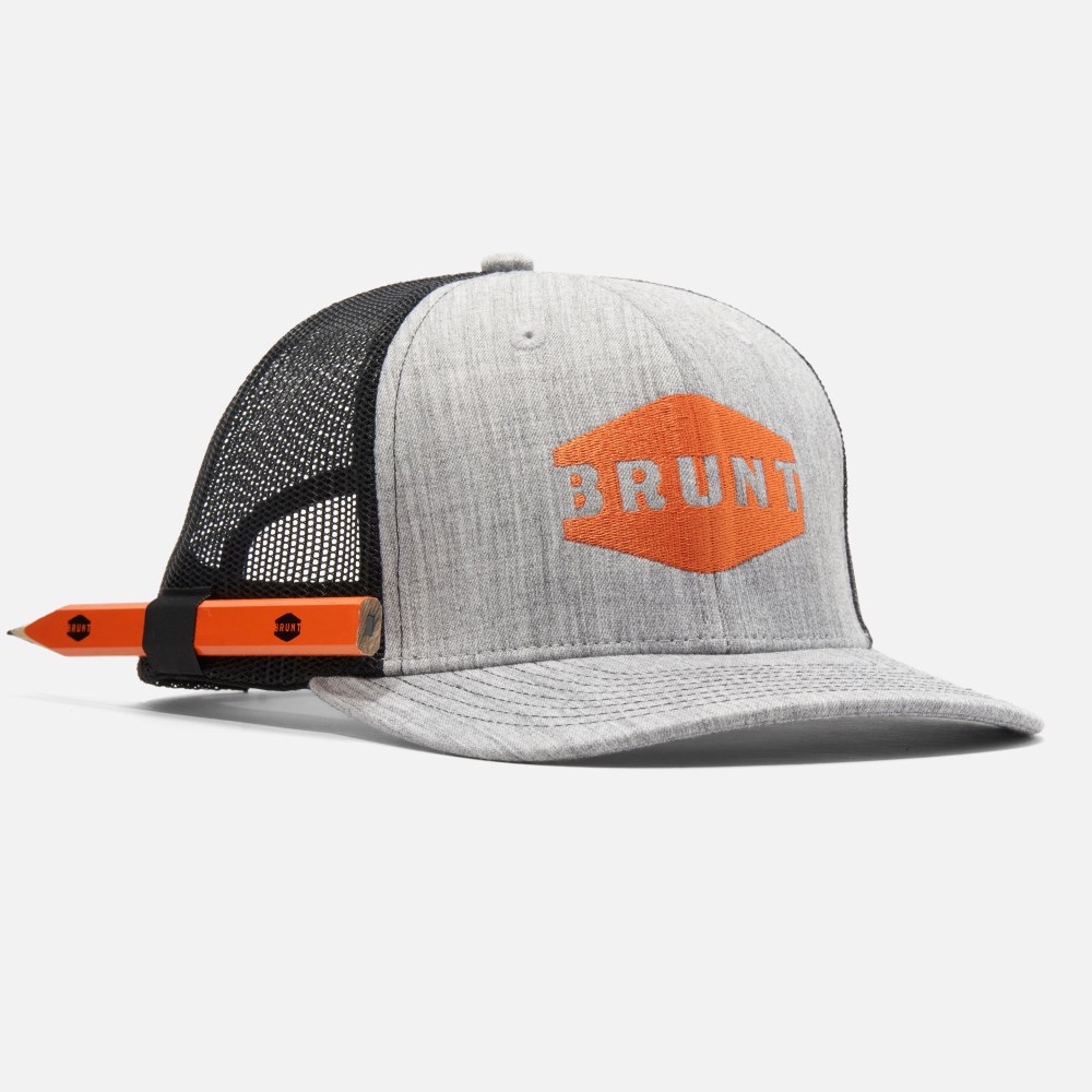 Latest Brunt Curved Brim Snapbacks - Grey