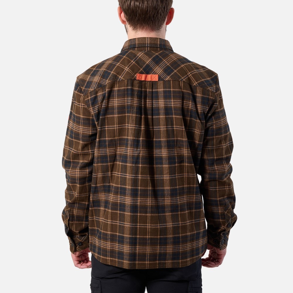 Latest Brunt The Flannel Shirt - Dark Brown Plaid