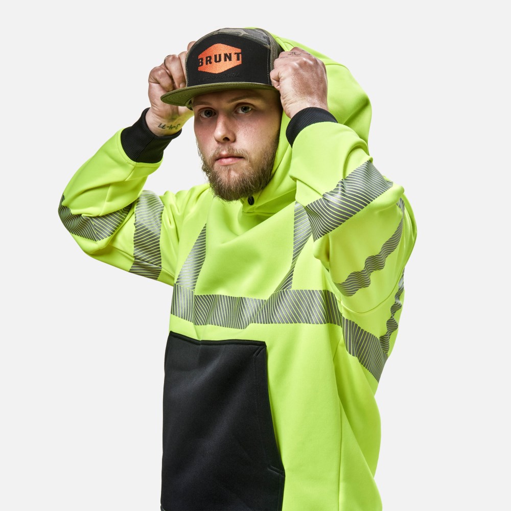 Latest Brunt The Shevlin ANSI Hoodie - Hi-Vis Yellow